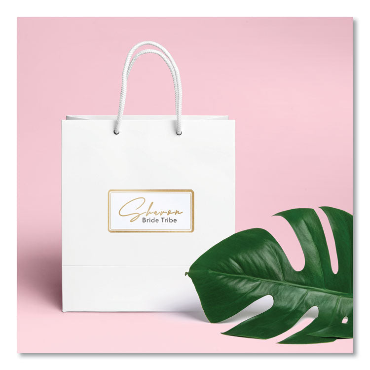 White Easy Peel Mailing Labels with Metallic Border, Inkjet/Laser Printers, 2 x 4, White, 10/Sheet, 10 Sheets/Pack