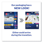 Square Clean Edge Cards with Sure Feed Technology, Laser, 2.5 x 2.5, White, 180 Cards, 9 Cards/Sheet, 20 Sheets/Pack