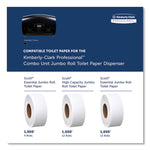 Cored JRT Jumbo Combo Tissue Dispenser, 20.4 x 5.8 x 13.1, Smoke/Gray