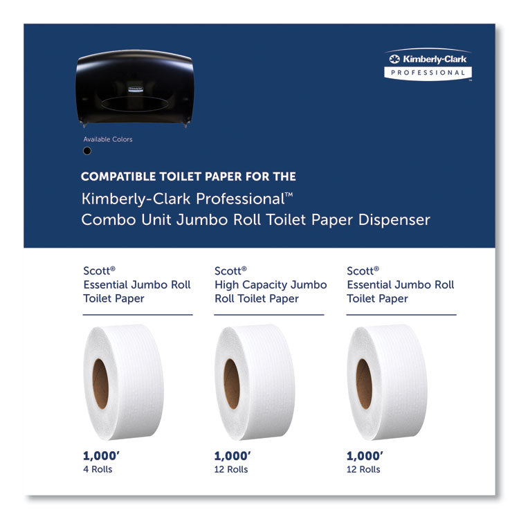 Cored JRT Jumbo Combo Tissue Dispenser, 20.4 x 5.8 x 13.1, Smoke/Gray