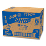 Shop Towels, Standard Roll, 1-Ply, 9.4 x 11, Blue, 55/Roll, 12 Rolls/Carton