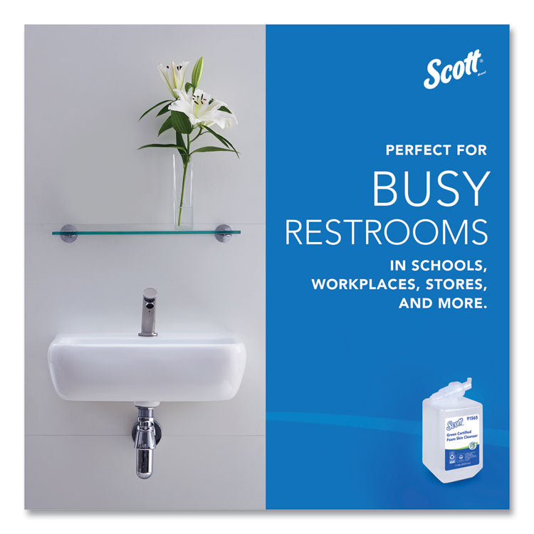 Essential Green Certified Foam Skin Cleanser Refill, Unscented, 1,000 mL, 6/Carton