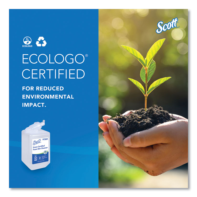 Essential Green Certified Foam Skin Cleanser Refill, Unscented, 1,000 mL, 6/Carton