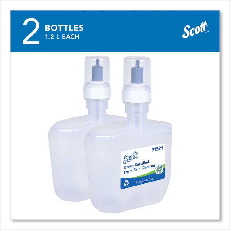 Essential Green Certified Foam Skin Cleanser Refill, Unscented, 1,200 mL, 2/Carton