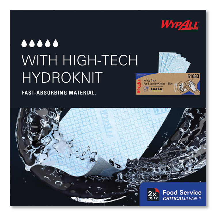 Heavy-Duty Foodservice Cloths, 12.5 X 23.5, Blue, 100/carton