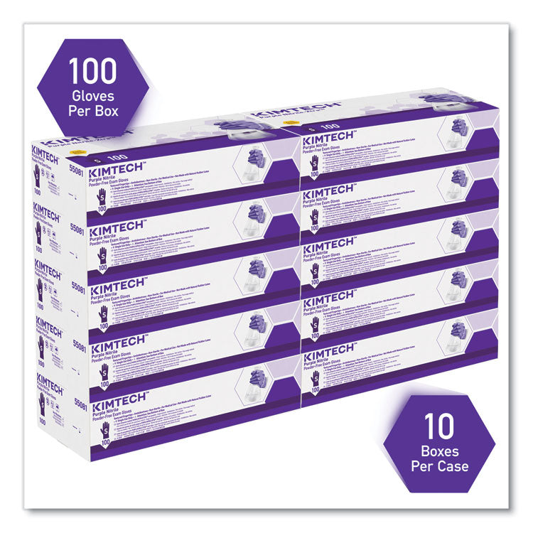 PURPLE NITRILE Exam Gloves, Powder-Free, Small, 6 mil Thick, 9.5" Long, Purple, 100/Box, 10 Boxes/Carton