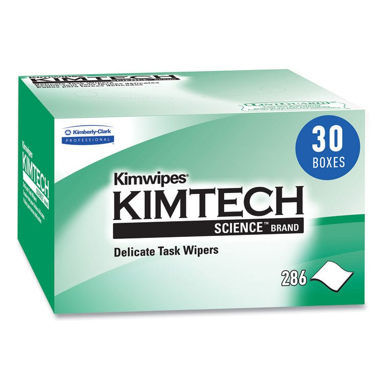 Kimwipes Delicate Task Wipers, 1-Ply, 4.4 x 8.4, Unscented, White, 280/Box, 30 Boxes/Carton