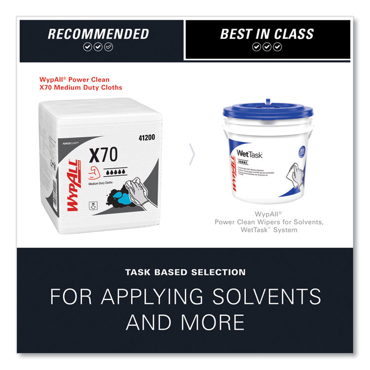 X70 Cloths, 1/4 Fold, 12.5 x 12, White, 76/Pack, 12 Packs/Carton