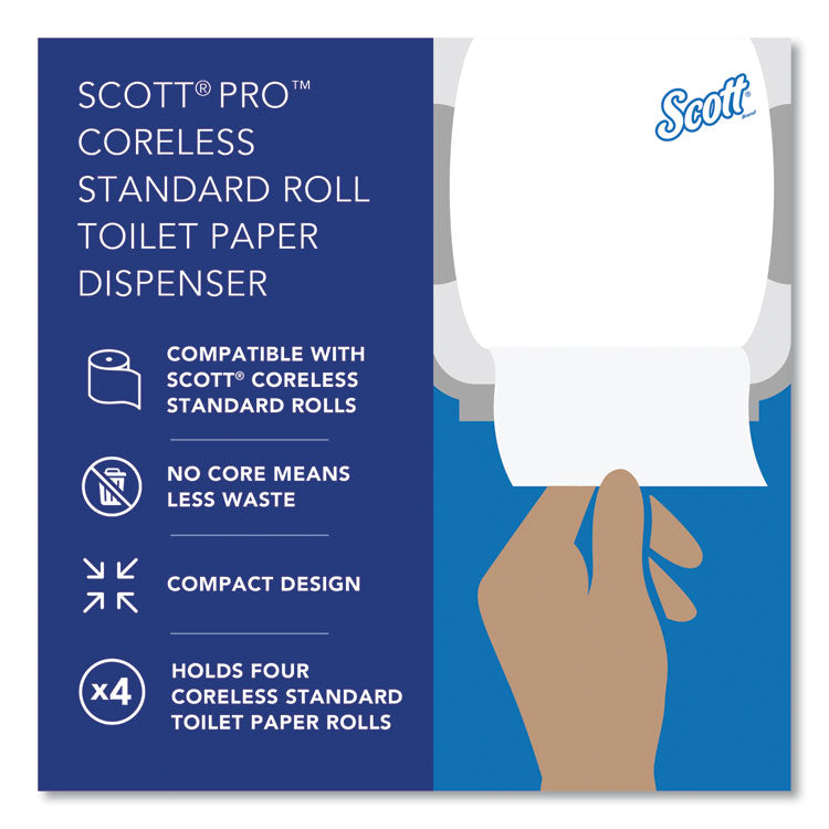 Pro High Capacity Coreless SRB Tissue Dispenser, 11.25 x 6.31 x 12.75, White