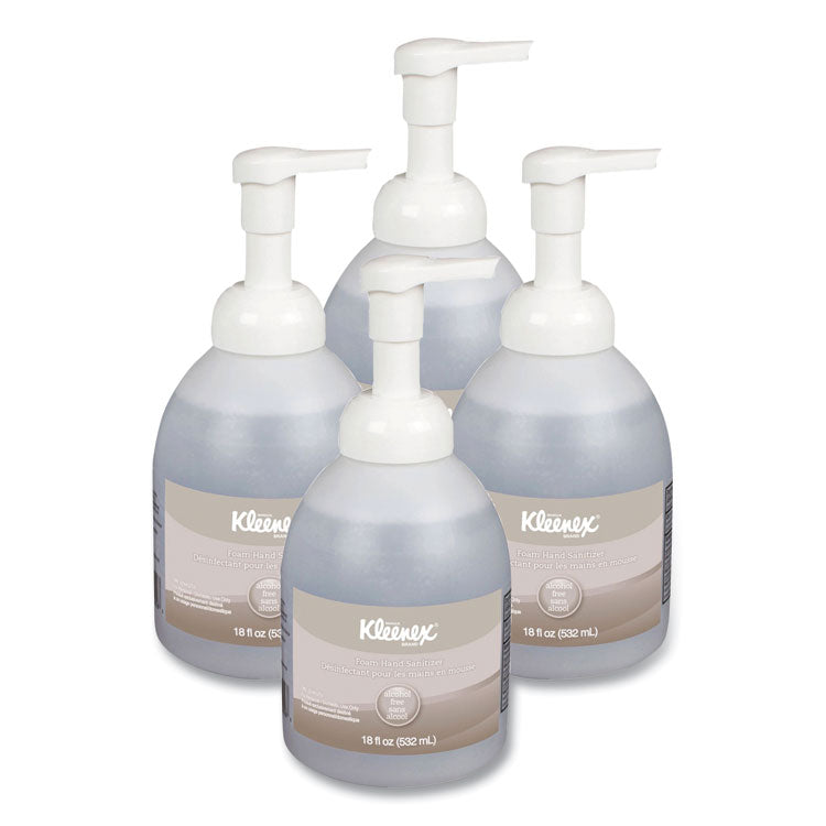 Alcohol-Free Foam Hand Sanitizer, 18 Oz Pump Bottle, Fragrance-Free, 4/carton