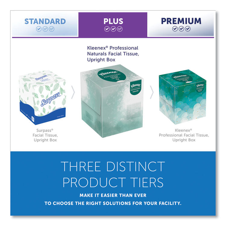 Naturals Facial Tissue for Business, BOUTIQUE POP-UP Box, 2-Ply, White, 90 Sheets/Box, 36 Boxes/Carton