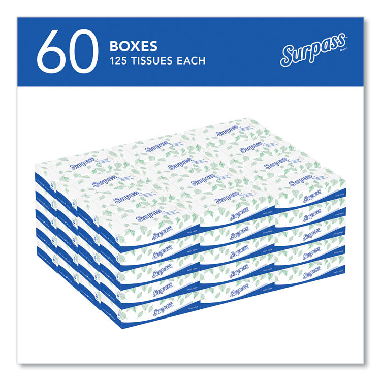 Facial Tissue for Business, 2-Ply, White,125 Sheets/Box, 60 Boxes/Carton