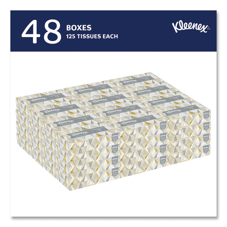White Facial Tissue for Business, 2-Ply, White, Pop-Up Box, 125 Sheets/Box, 48 Boxes/Carton