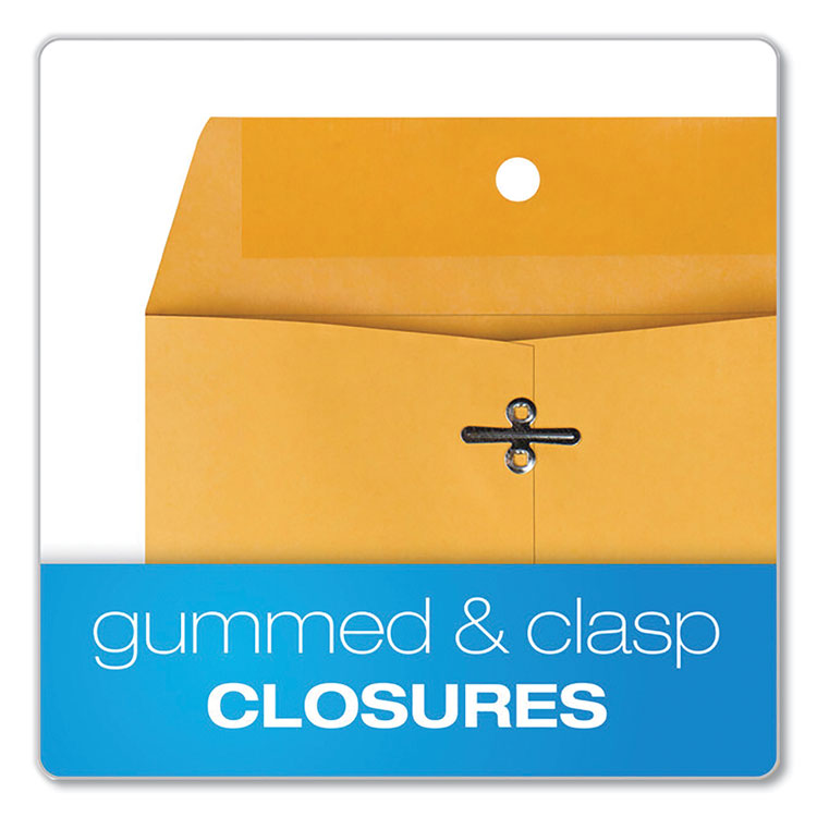 Clasp Envelope, 28 lb Bond Weight Kraft, #63, Square Flap, Clasp/Gummed Closure, 6.5 x 9.5, Brown Kraft, 100/Box
