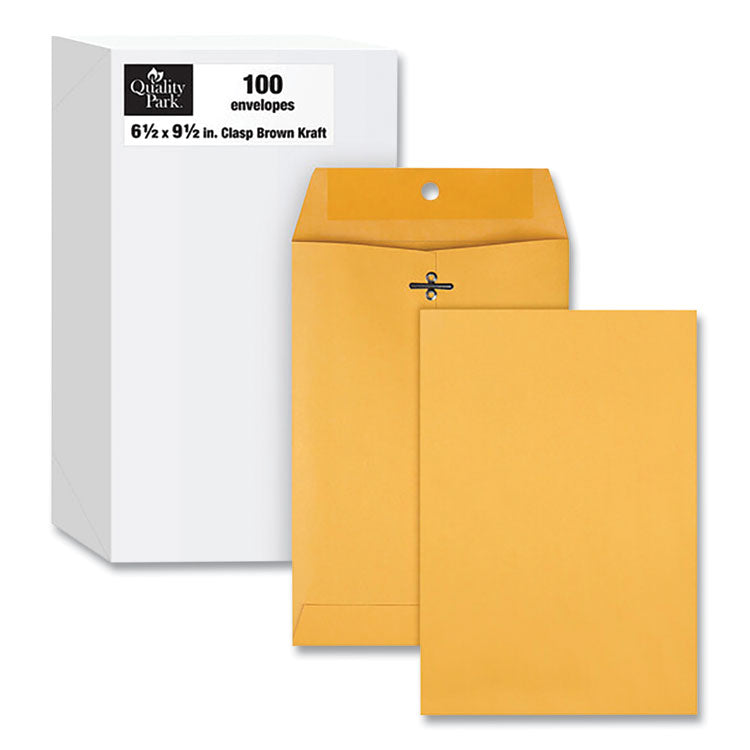 Clasp Envelope, 28 lb Bond Weight Kraft, #63, Square Flap, Clasp/Gummed Closure, 6.5 x 9.5, Brown Kraft, 100/Box