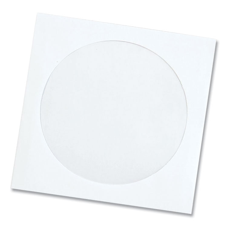 CD/DVD Sleeves, 1 Disc Capacity, White, 100/Box