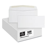 Business Envelope, #10, Commercial Flap, Side Seam, Gummed Closure, 24 lb Bond Weight Paper, 4.13 x 9.5, White, 500/Box