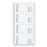 Spiralbound Message Book, Two-Part Carbonless, 5 x 2.75, 4 Forms/Sheet, 400 Forms Total
