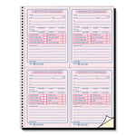 Telephone Message Book with Fax/Mobile Section, Two-Part Carbonless, 3.88 x 5.5, 4 Forms/Sheet, 400 Forms Total