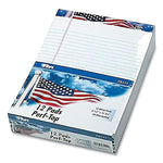 American Pride Writing Pad, Wide/Legal Rule, Red/White/Blue Headband, 50 White 8.5 x 11.75 Sheets, 12 Pads/Pack