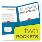 Twin-Pocket Folder, Embossed Leather Grain Paper, 0.5" Capacity, 11 X 8.5, Light Blue, 25/box
