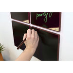 VersaTiles Memo Board, 8.25" x 8.25", Black Surface, Red Plastic Frame