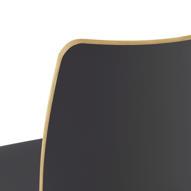 Ruck Laminate Stool, Supports Up to 300 lb, 30" Seat Height, Charcoal Seat/Back, Silver Base