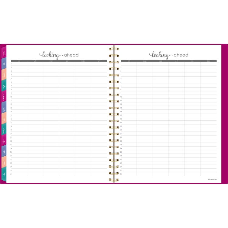 Harmony Weekly/Monthly Poly Planner, Weekly: Vertical Format, 11 x 9.38, Purple/Gold Cover, 13-Month (Jan to Jan): 2025-2026