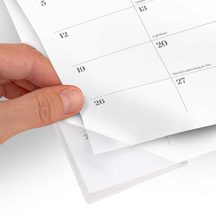 WorkStyle Compact Monthly Desk Pad Calendar, 17.75 x 11, White Sheets, Blue/Gold Headband, 12-Month (Jan to Dec): 2025