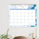 Gemma Academic Wall Calendar, Geode Artwork, 15" x 12", White/Blue Sheets, 12-Month (July to June): 2025 to 2026