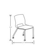 Motivate Four-Leg Stacking Chair, Up to 300 lbs, 18" Seat Height, Regatta Seat and Back, Platinum Base, 2/Carton
