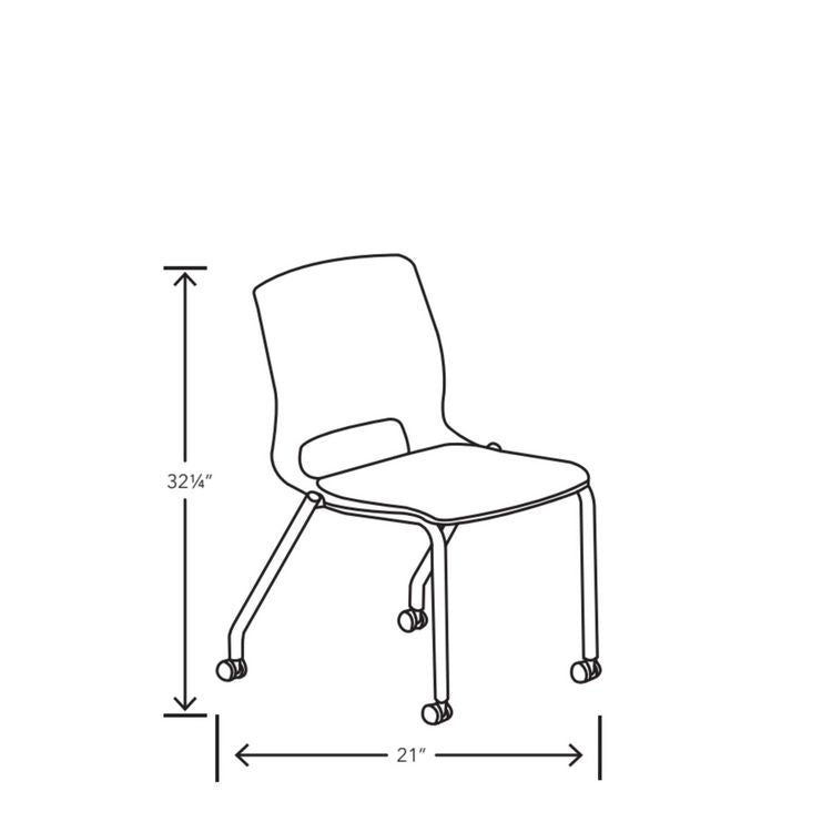 Motivate Four-Leg Stacking Chair, Up to 300 lbs, 18" Seat Height, Regatta Seat and Back, Platinum Base, 2/Carton