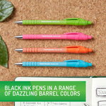 FlexGrip Ultra Recycled Ballpoint Pen, Retractable, Medium 1 mm, Black Ink, Assorted Barrel Colors, Dozen