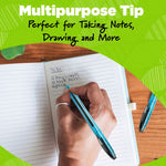 Ecolutions Gel Pen, Retractable, Medium 1 mm, Blue Ink, Blue Barrel, 4/Pack