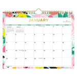 Day Designer Secret Garden Mint Monthly Wall Calendar, Floral Artwork, 11 x 8.75, Multicolor Sheets, 12-Month (Jan-Dec): 2025