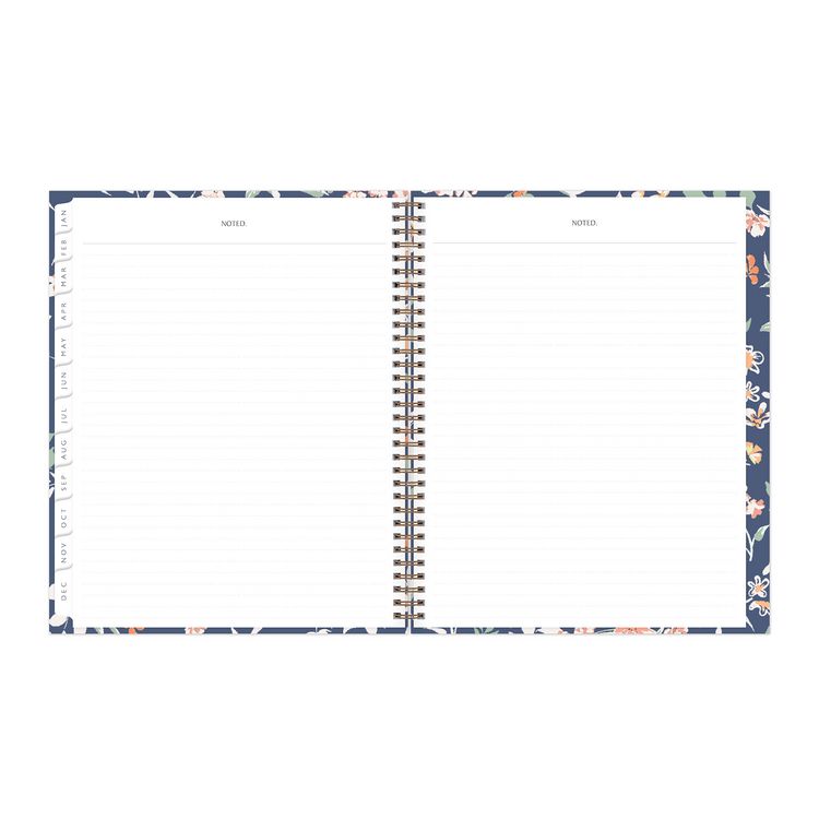 One Tree Planted Effie Weekly/Monthly Planner, Floral Artwork, 11" x 8.5", Blue/Peach/Green Cover, 12-Month (Jan-Dec): 2025