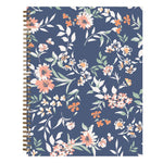 One Tree Planted Effie Weekly/Monthly Planner, Floral Artwork, 11" x 8.5", Blue/Peach/Green Cover, 12-Month (Jan-Dec): 2025