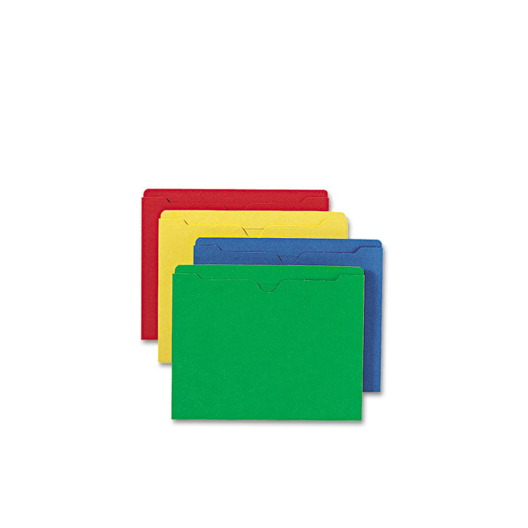 Colored File Jackets With Reinforced Double-Ply Tab, Straight Tab, Letter Size, Assorted Colors, 100/box