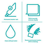 Easy Erase Permanent Marker Whiteboard Surface, Laminate Film, 72" x 48", White