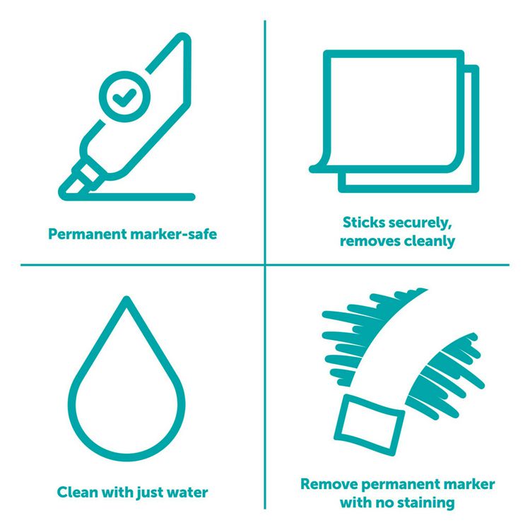 Easy Erase Permanent Marker Whiteboard Surface, Laminate Film, 72" x 48", White