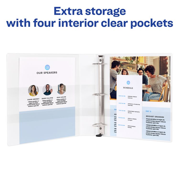 Durable View Binder with DuraHinge and EZD Rings, 3 Rings, 2" Capacity, 11 x 8.5, White, 12/Carton