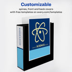 Heavy-Duty View Binder with DuraHinge and One Touch EZD Rings, 3 Rings, 3" Capacity, 11 x 8.5, Black, 4/Carton