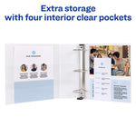 Heavy-Duty View Binder with DuraHinge and Locking One Touch EZD Rings, 3 Rings, 3" Capacity, 11 x 8.5, White, 4/Carton