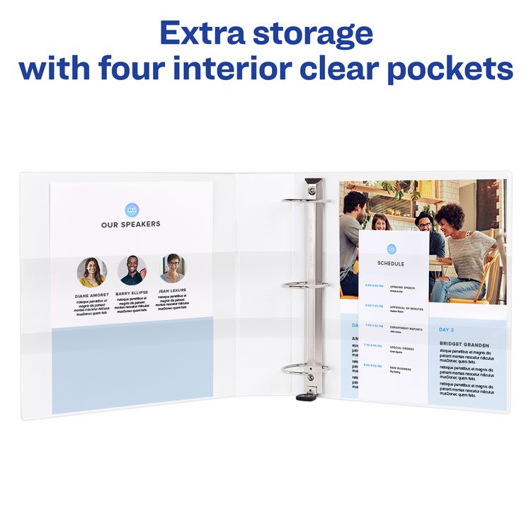 Heavy-Duty View Binder with DuraHinge and One Touch EZD Rings, 3 Rings, 2" Capacity, 11 x 8.5, White, 6/Carton