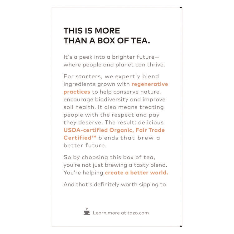 Tea Bags, Organic Refresh Mint, 16/Box, 6 Boxes/Carton