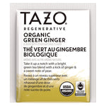 Tea Bags, Organic Green Ginger, 16/Box, 6 Boxes/Carton