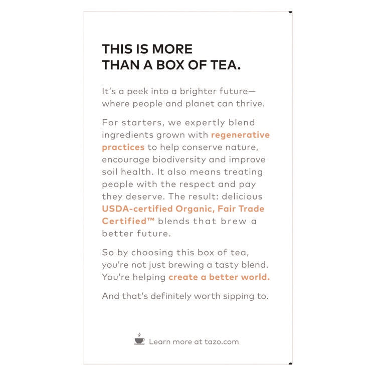 Tea Bags, Organic Calm Chamomile, 16/Box, 6 Boxes/Carton