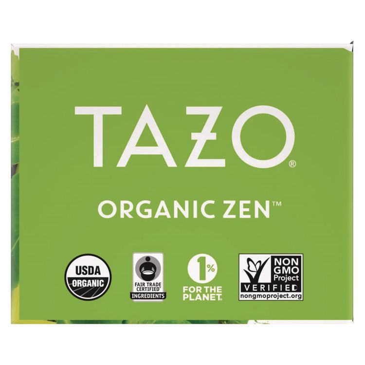 Tea Bags, Organic Zen, 16/Box, 6 Boxes/Carton