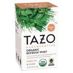 Tea Bags, Organic Refresh Mint, 16/Box, 6 Boxes/Carton
