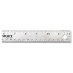 Stainless Steel Office Ruler With Non Slip Cork Base, Standard/metric, 12" Long